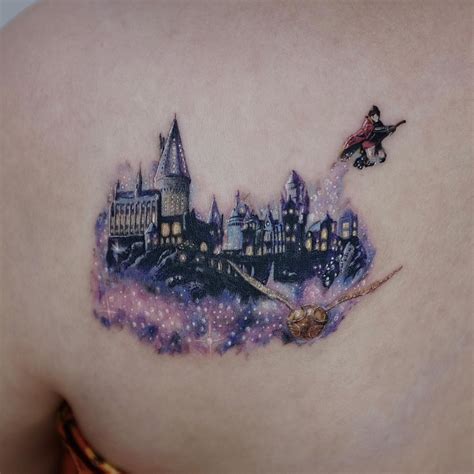 hogwarts tattoo design|30 Harry Potter Tattoo Idea Photos: Best Small, Medium, Large .